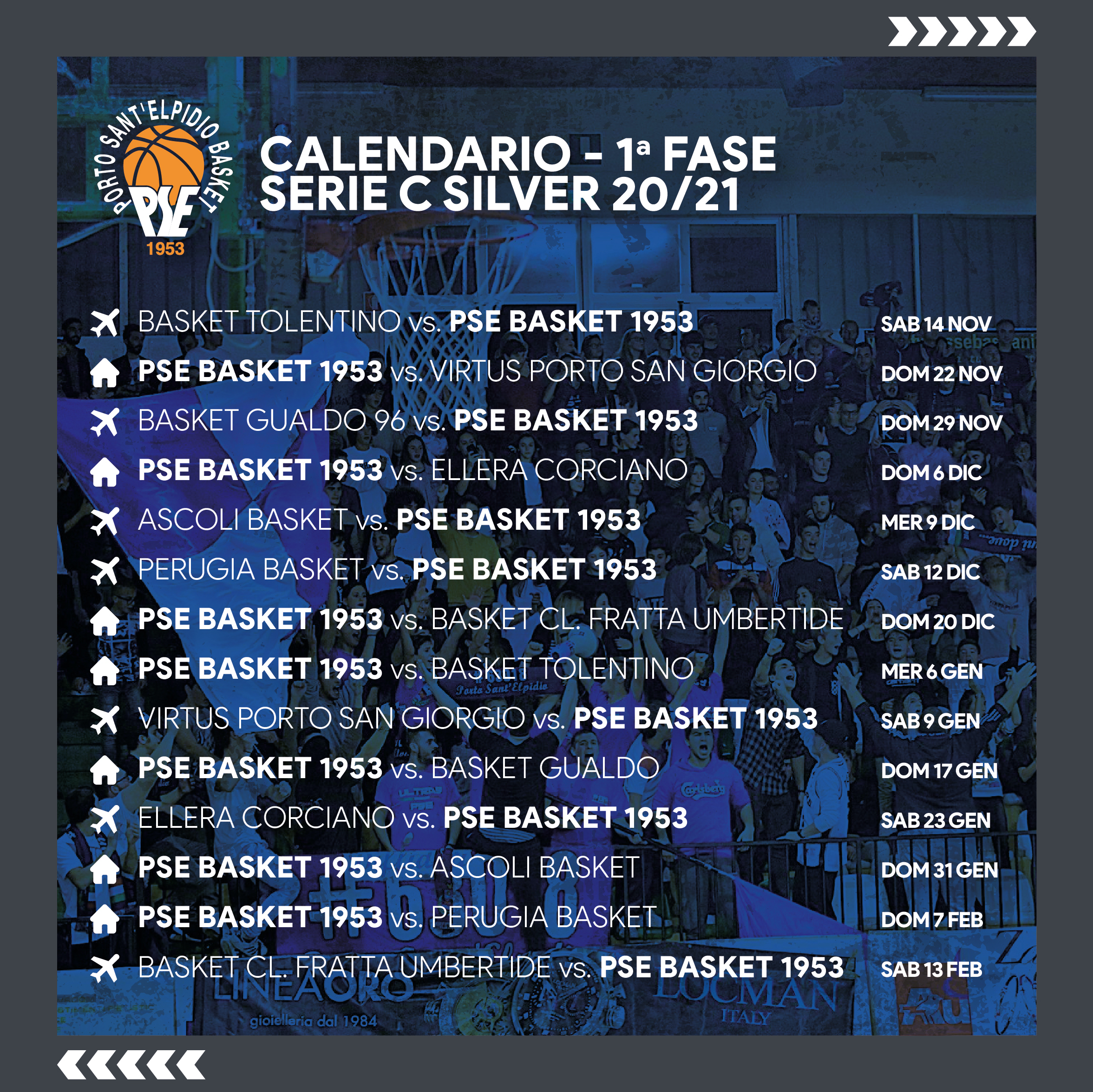 Calendari C Silver. P.S.Elpidio esordio a Tolentino